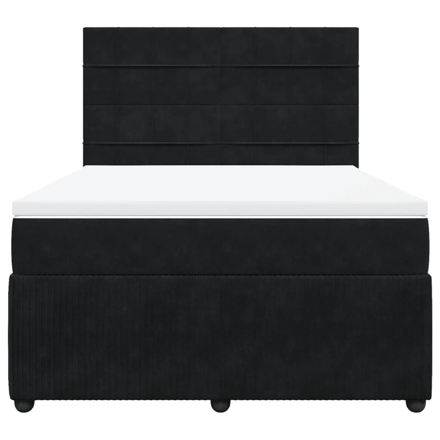 Boxspring met matras fluweel zwart 160x200 cm