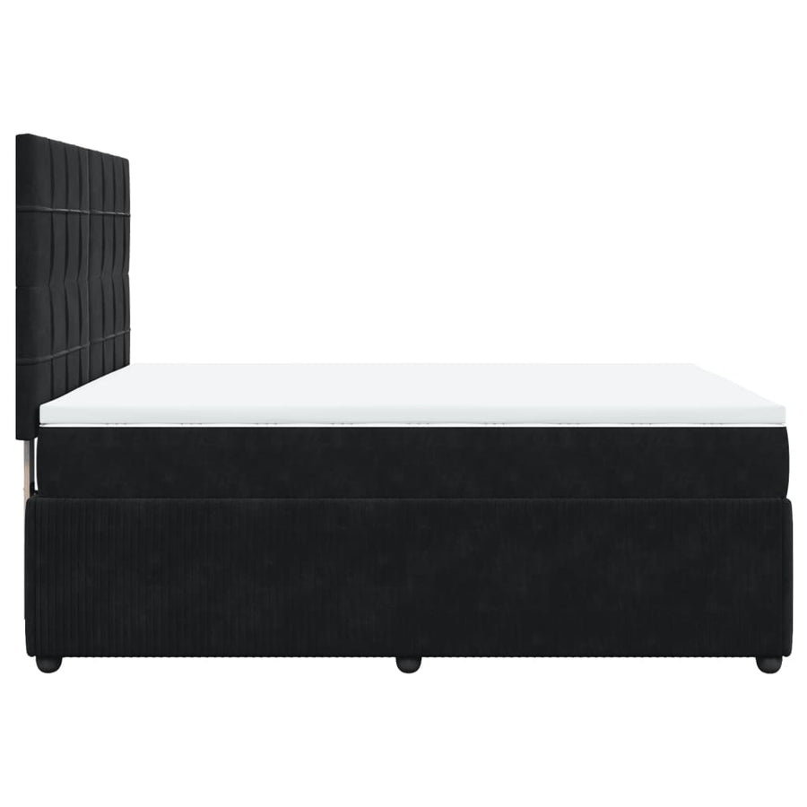 Boxspring met matras fluweel zwart 160x200 cm