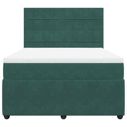 Boxspring met matras fluweel donkergroen 160x200 cm