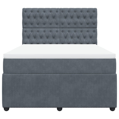 Boxspring met matras fluweel donkergrijs 160x200 cm
