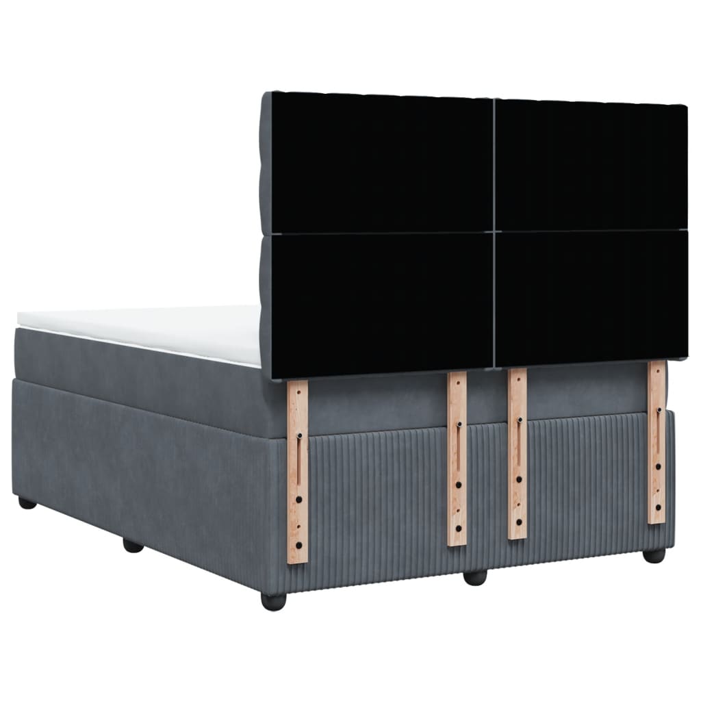 Boxspring met matras fluweel donkergrijs 160x200 cm
