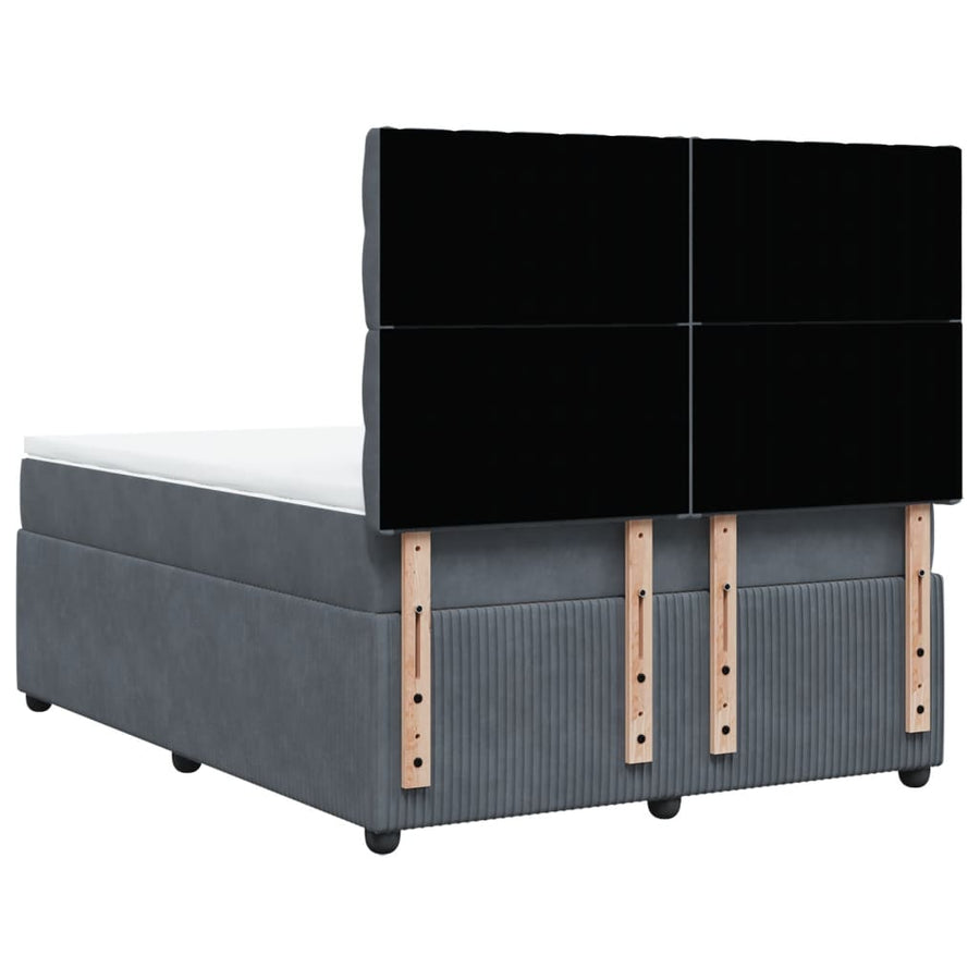 Boxspring met matras fluweel donkergrijs 160x200 cm