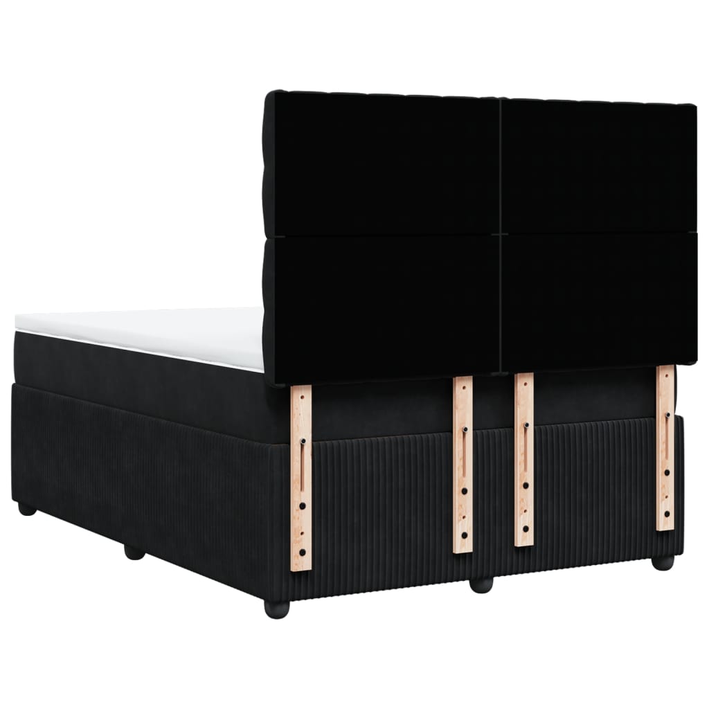 Boxspring met matras fluweel zwart 160x200 cm