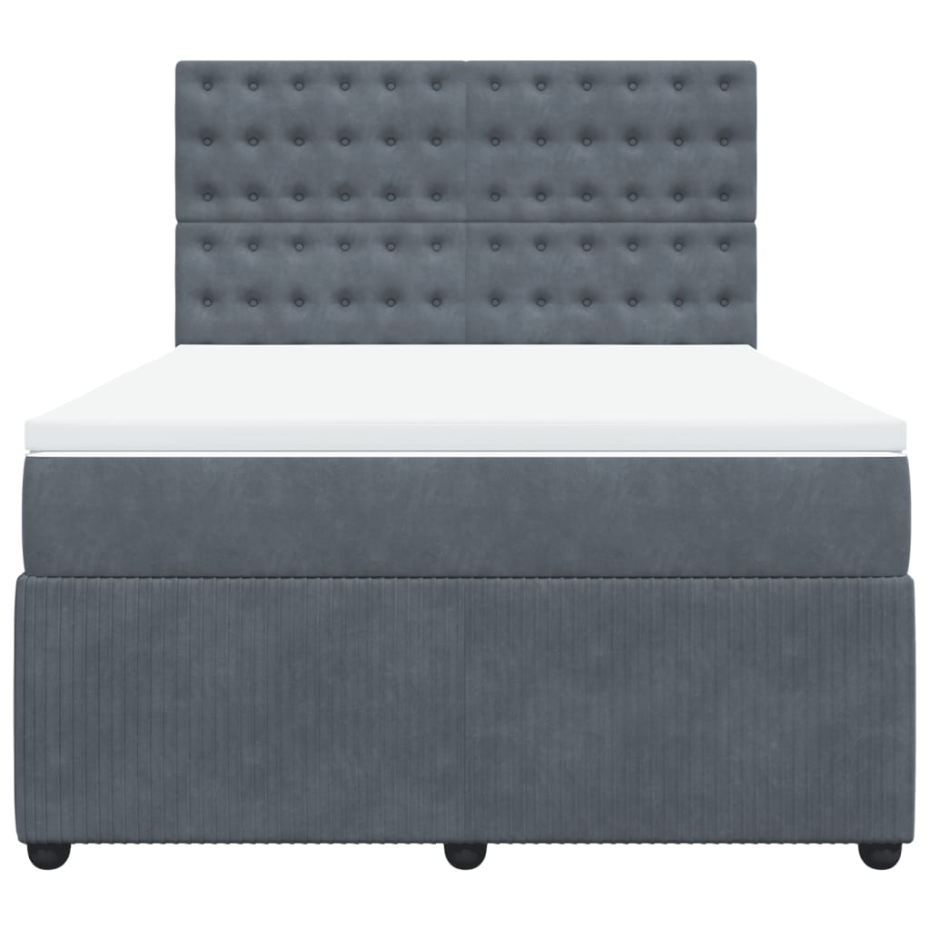 Boxspring met matras fluweel donkergrijs 160x200 cm