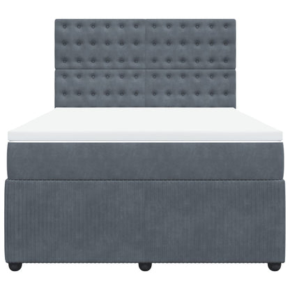 Boxspring met matras fluweel donkergrijs 160x200 cm