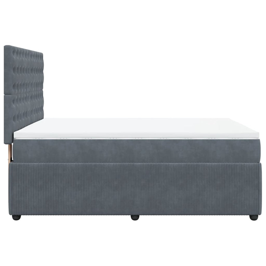 Boxspring met matras fluweel donkergrijs 160x200 cm