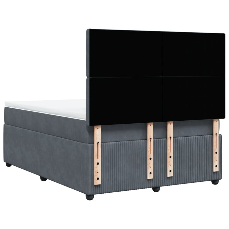 Boxspring met matras fluweel donkergrijs 160x200 cm