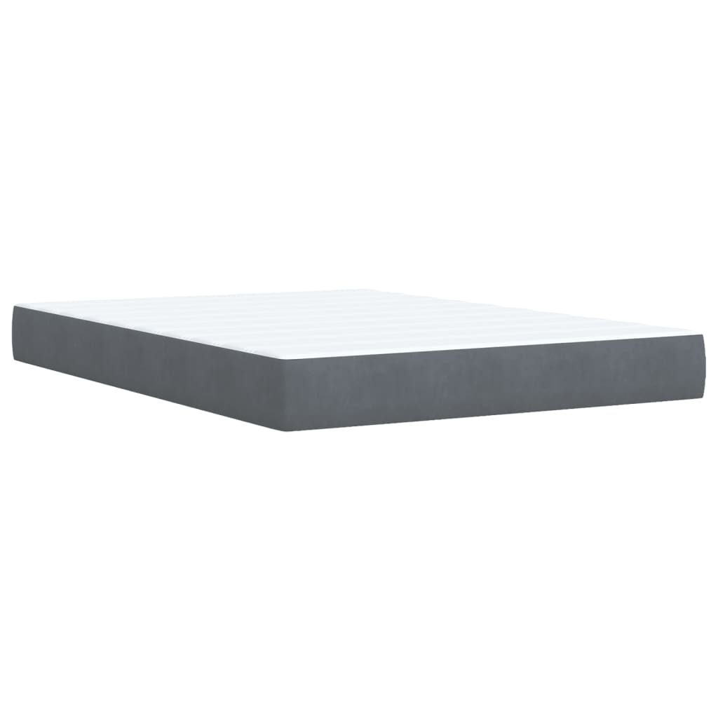 Boxspring met matras fluweel donkergrijs 160x200 cm