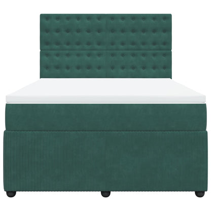 Boxspring met matras fluweel donkergroen 160x200 cm