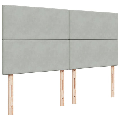 Boxspring met matras fluweel lichtgrijs 180x200 cm