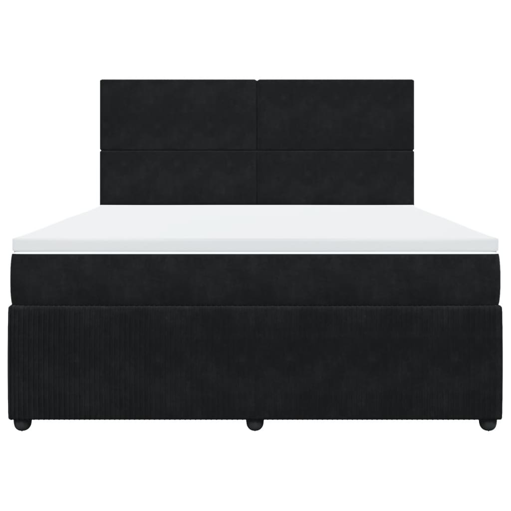 Boxspring met matras fluweel zwart 180x200 cm