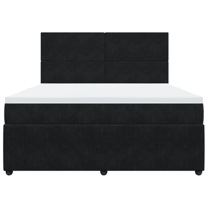 Boxspring met matras fluweel zwart 180x200 cm