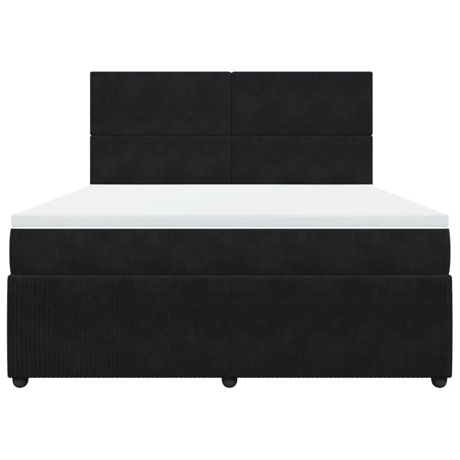 Boxspring met matras fluweel zwart 180x200 cm