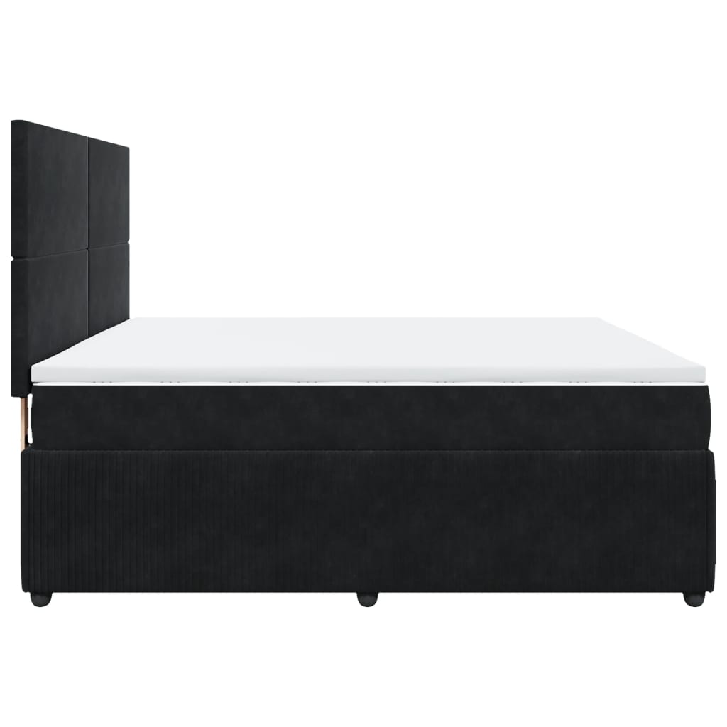 Boxspring met matras fluweel zwart 180x200 cm