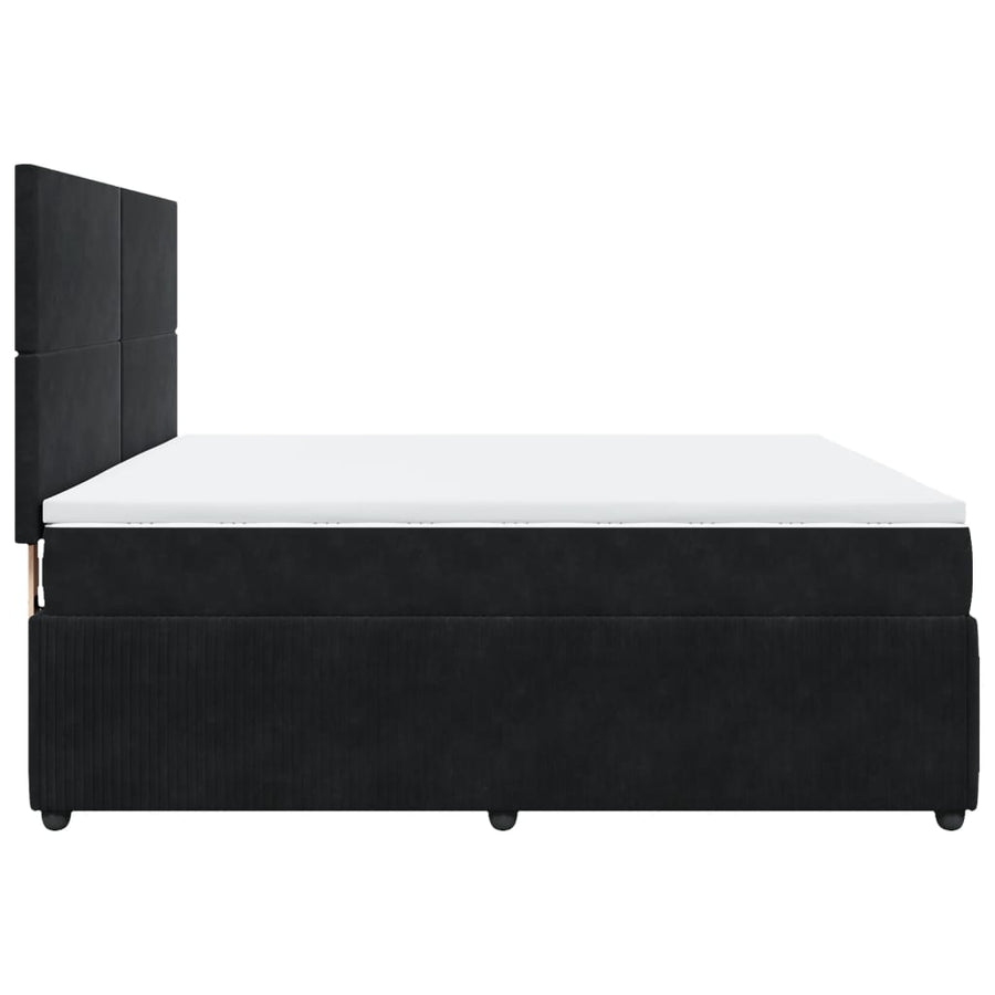 Boxspring met matras fluweel zwart 180x200 cm