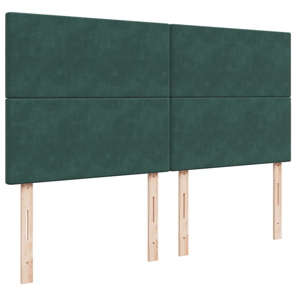 Boxspring met matras fluweel donkergroen 180x200 cm