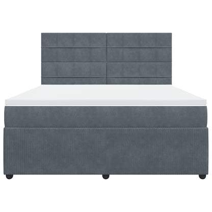 Boxspring met matras fluweel donkergrijs 180x200 cm