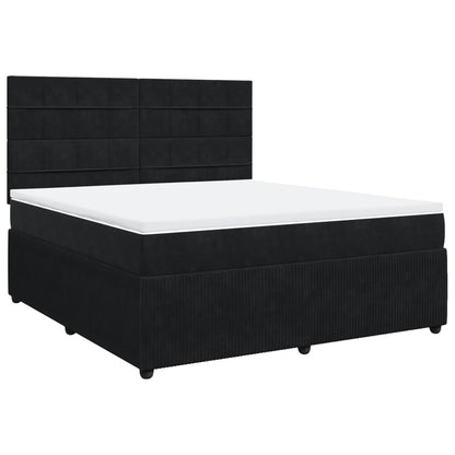 Boxspring met matras fluweel zwart 180x200 cm