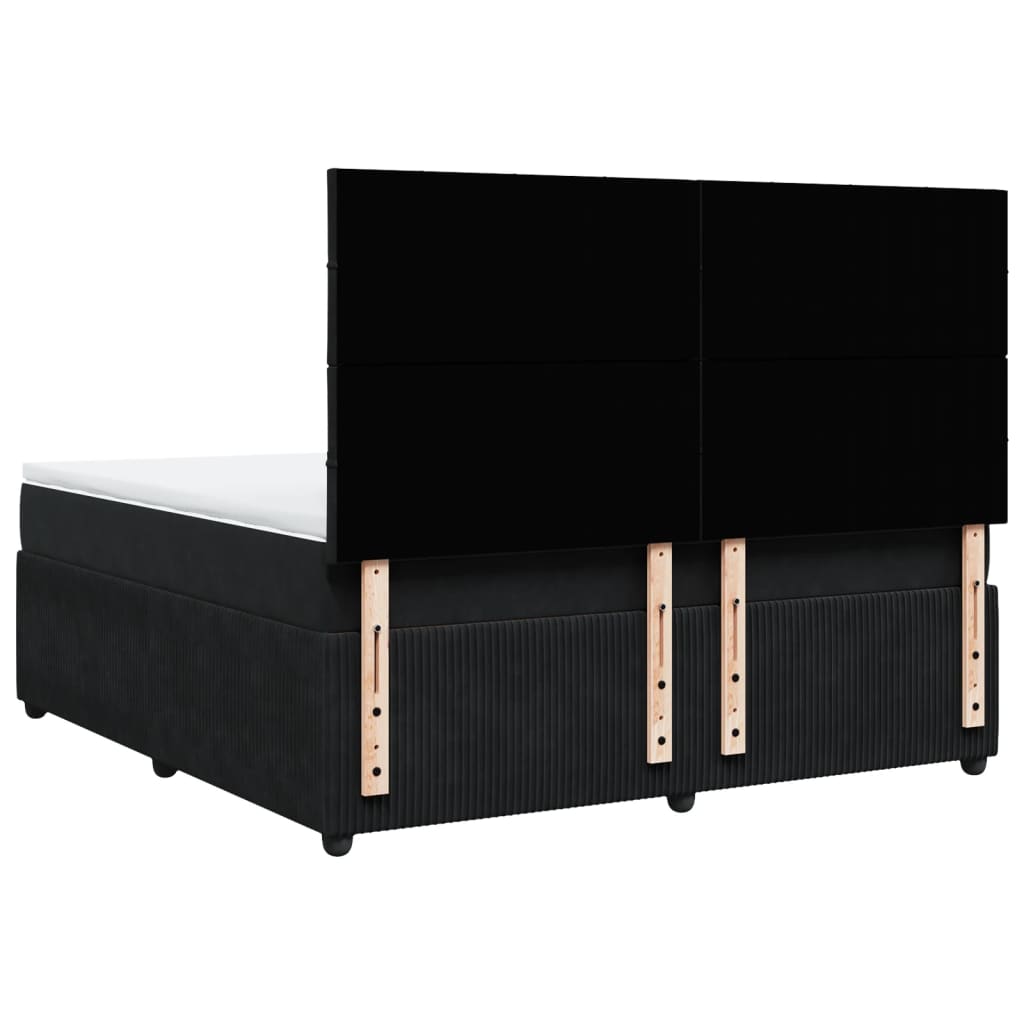 Boxspring met matras fluweel zwart 180x200 cm