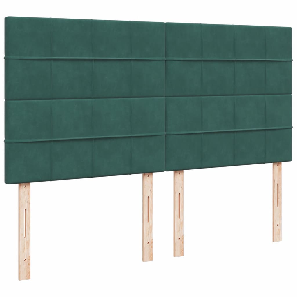 Boxspring met matras fluweel donkergroen 180x200 cm