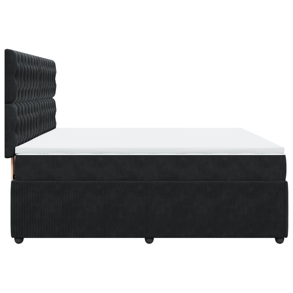 Boxspring met matras fluweel zwart 180x200 cm