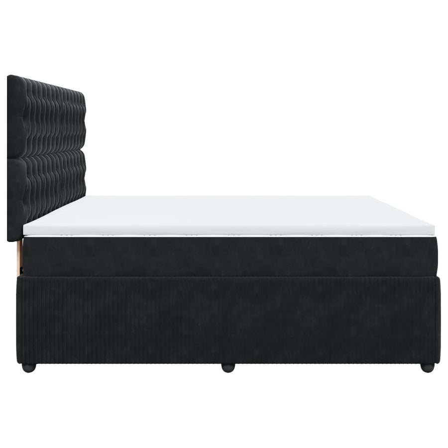 Boxspring met matras fluweel zwart 180x200 cm