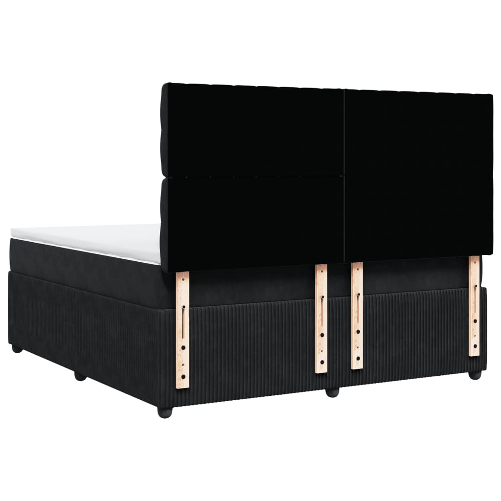 Boxspring met matras fluweel zwart 180x200 cm