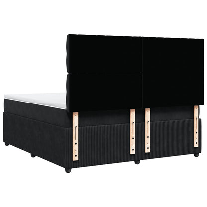 Boxspring met matras fluweel zwart 180x200 cm