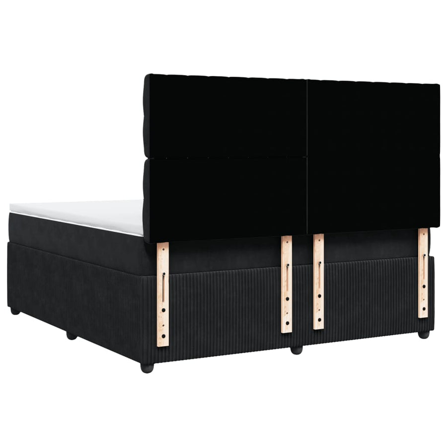 Boxspring met matras fluweel zwart 180x200 cm