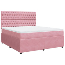 Boxspring met matras fluweel roze 180x200 cm