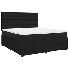 Boxspring met matras fluweel zwart 180x200 cm
