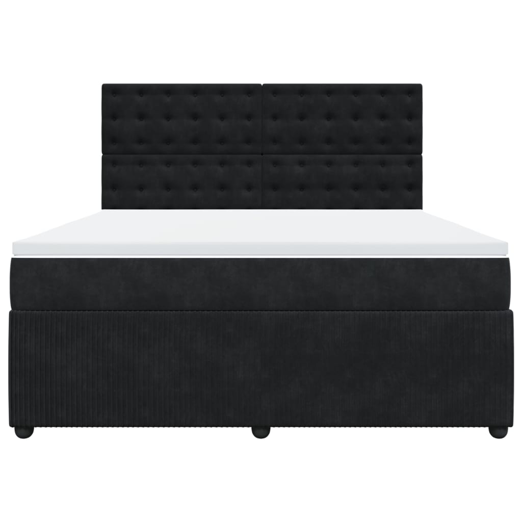 Boxspring met matras fluweel zwart 180x200 cm