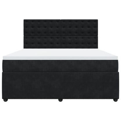 Boxspring met matras fluweel zwart 180x200 cm