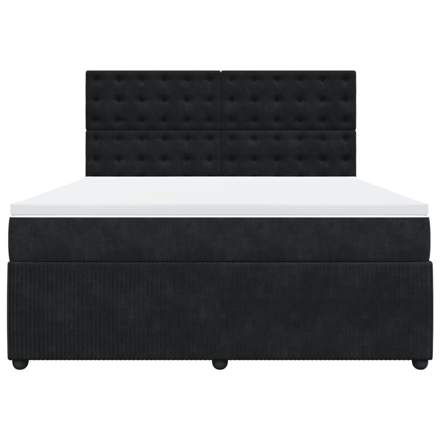 Boxspring met matras fluweel zwart 180x200 cm