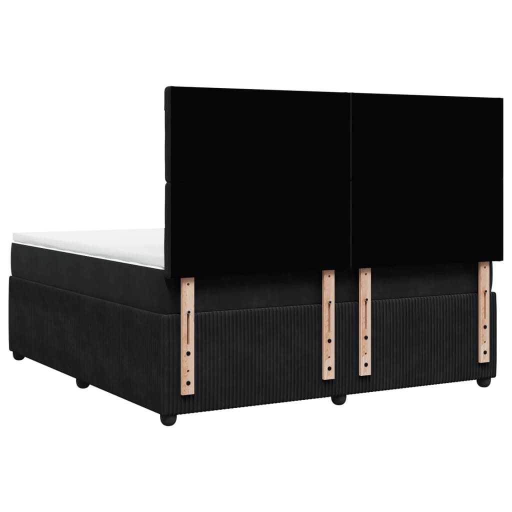 Boxspring met matras fluweel zwart 180x200 cm