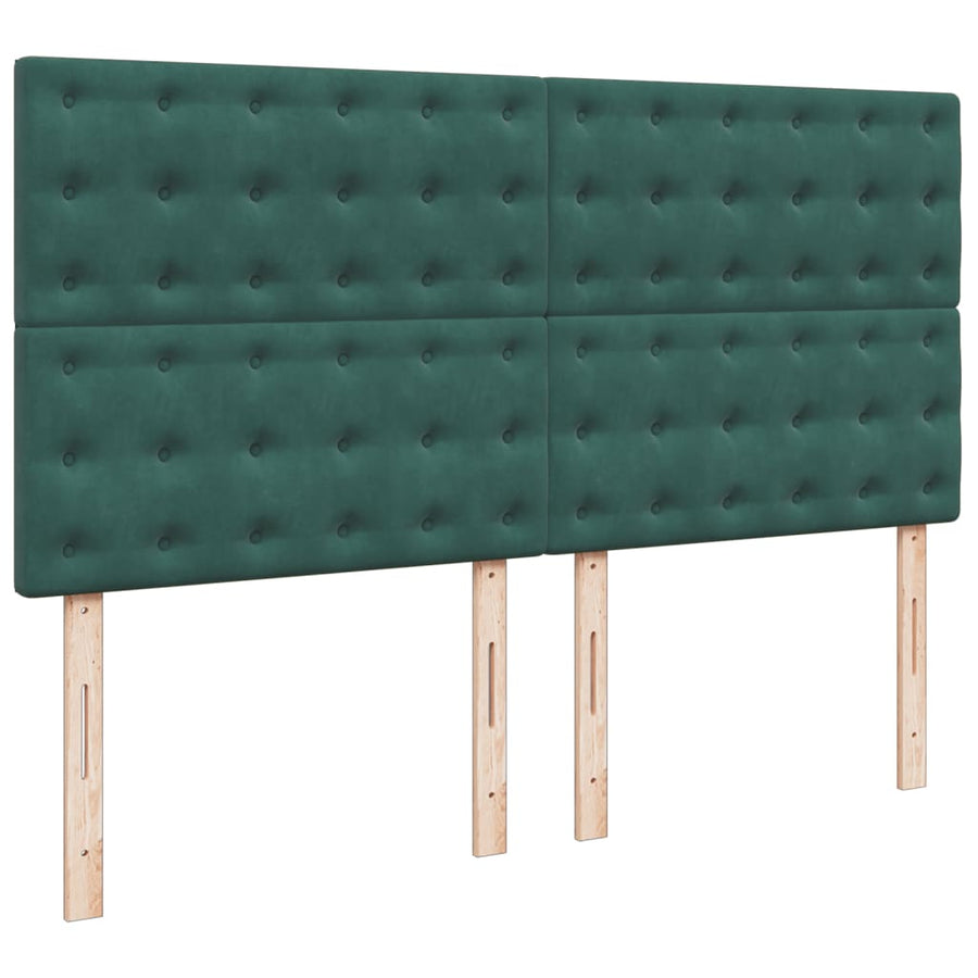 Boxspring met matras fluweel donkergroen 180x200 cm