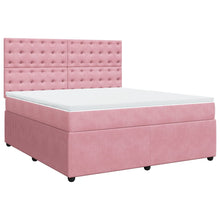 Boxspring met matras fluweel roze 180x200 cm