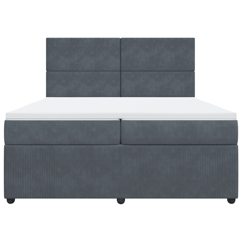 Boxspring met matras fluweel donkergrijs 200x200 cm