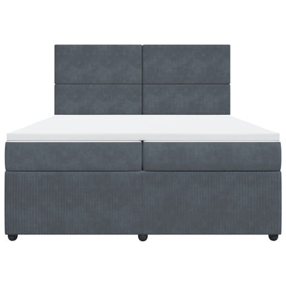 Boxspring met matras fluweel donkergrijs 200x200 cm