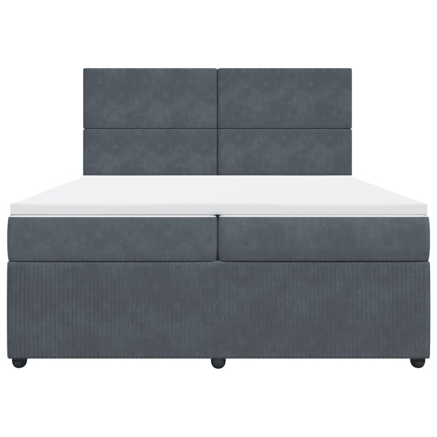 Boxspring met matras fluweel donkergrijs 200x200 cm