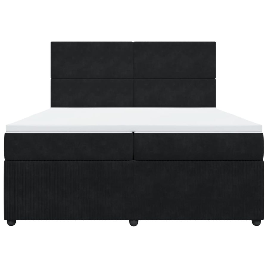 Boxspring met matras fluweel zwart 200x200 cm