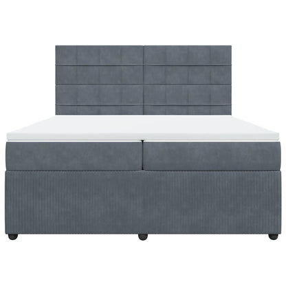 Boxspring met matras fluweel donkergrijs 200x200 cm