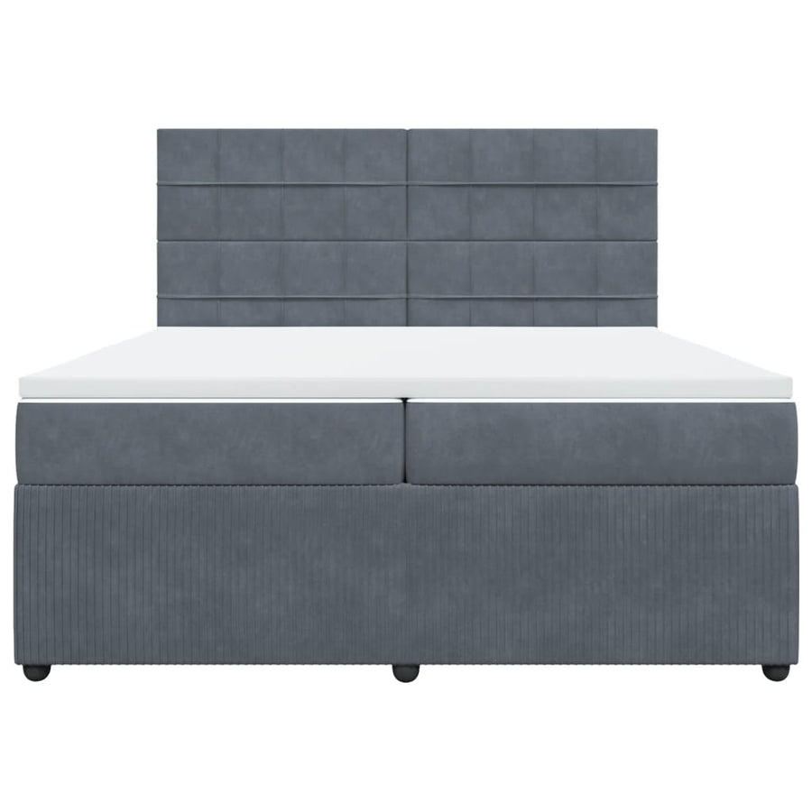 Boxspring met matras fluweel donkergrijs 200x200 cm