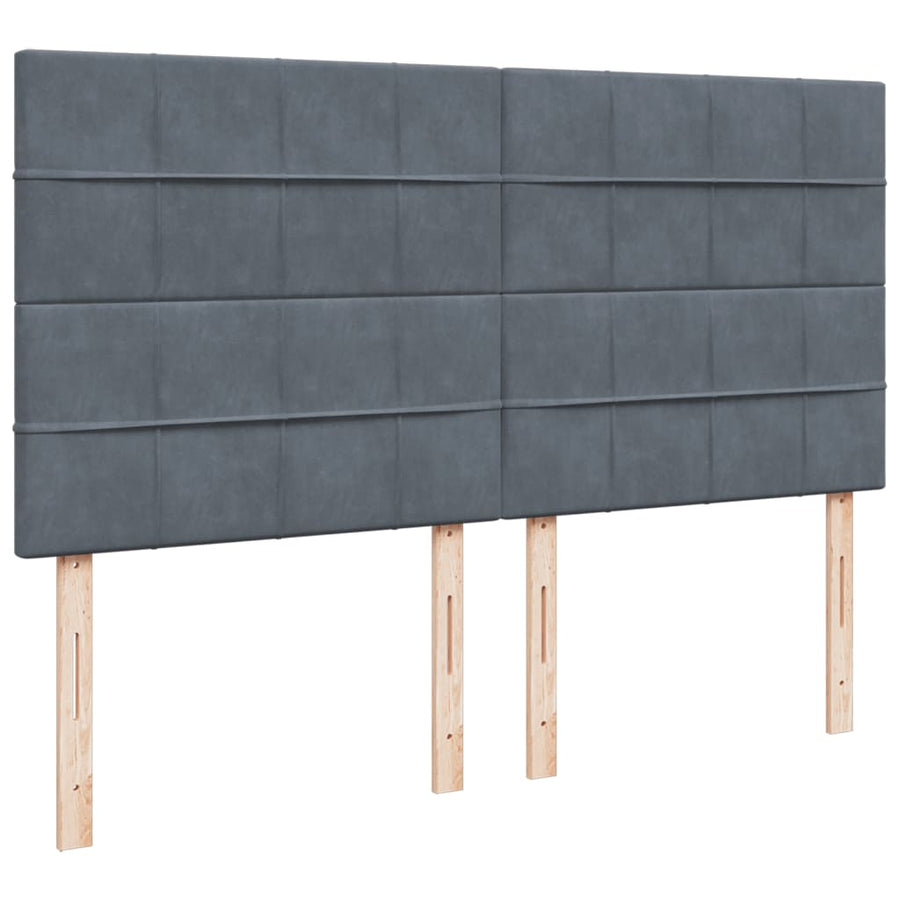 Boxspring met matras fluweel donkergrijs 200x200 cm