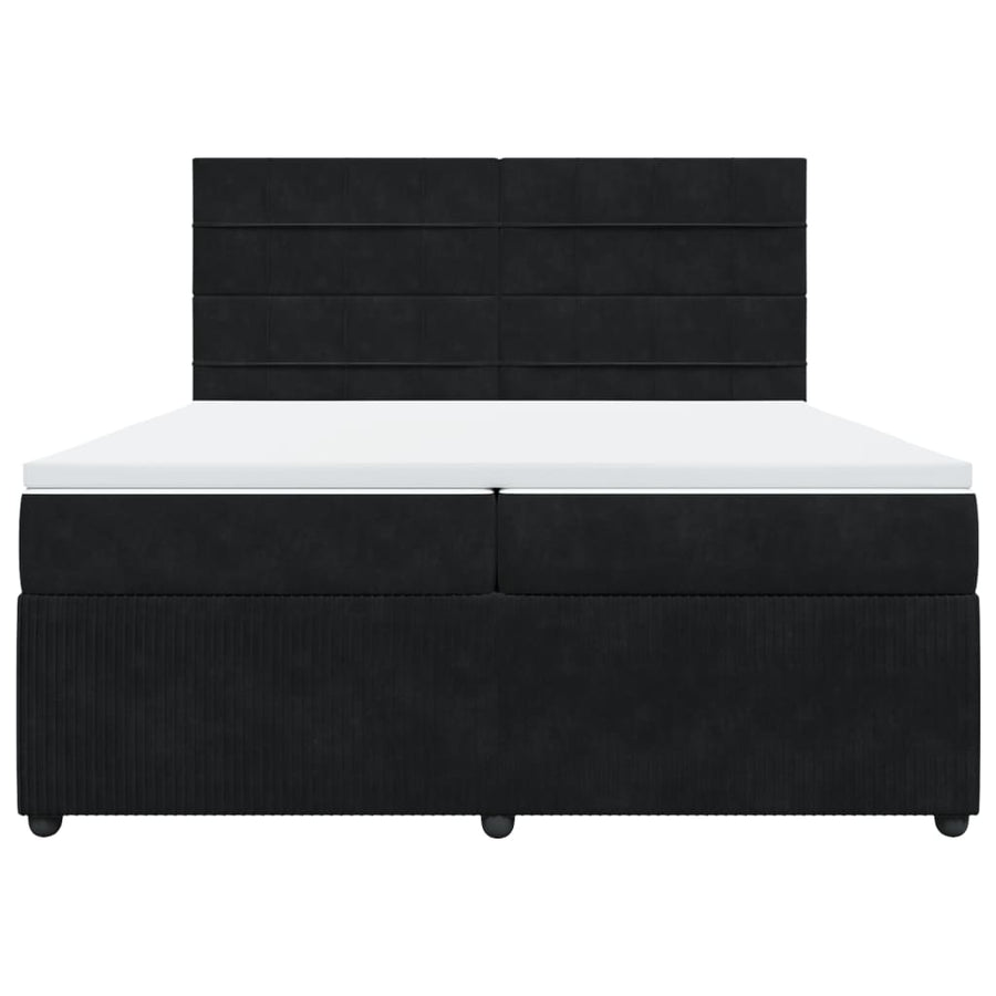 Boxspring met matras fluweel zwart 200x200 cm