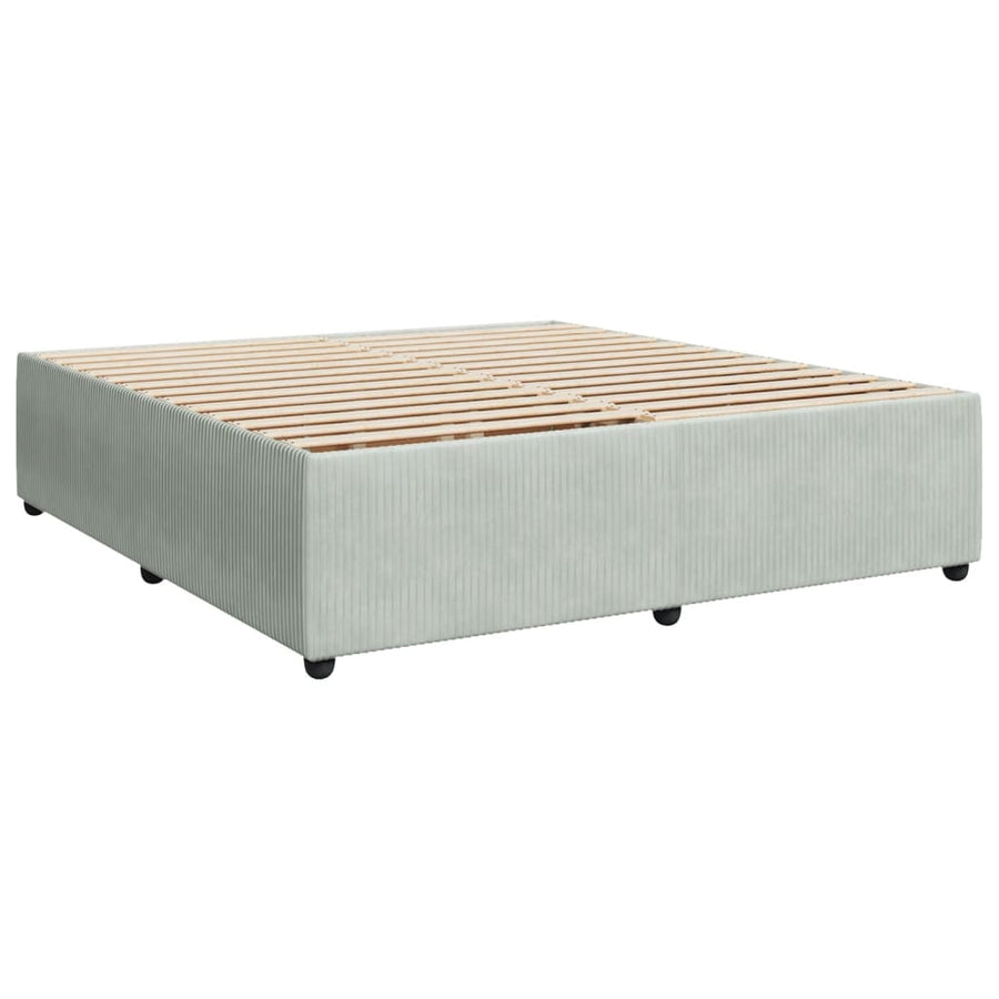 Boxspring met matras fluweel lichtgrijs 200x200 cm