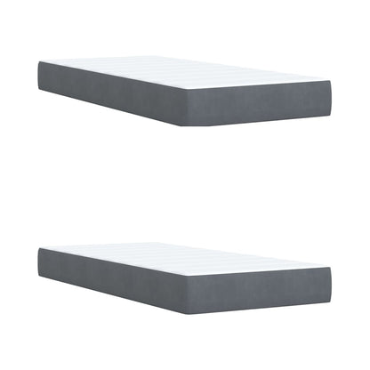 Boxspring met matras fluweel donkergrijs 200x200 cm