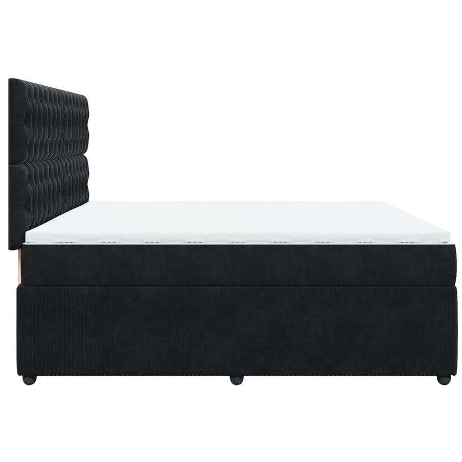 Boxspring met matras fluweel zwart 200x200 cm