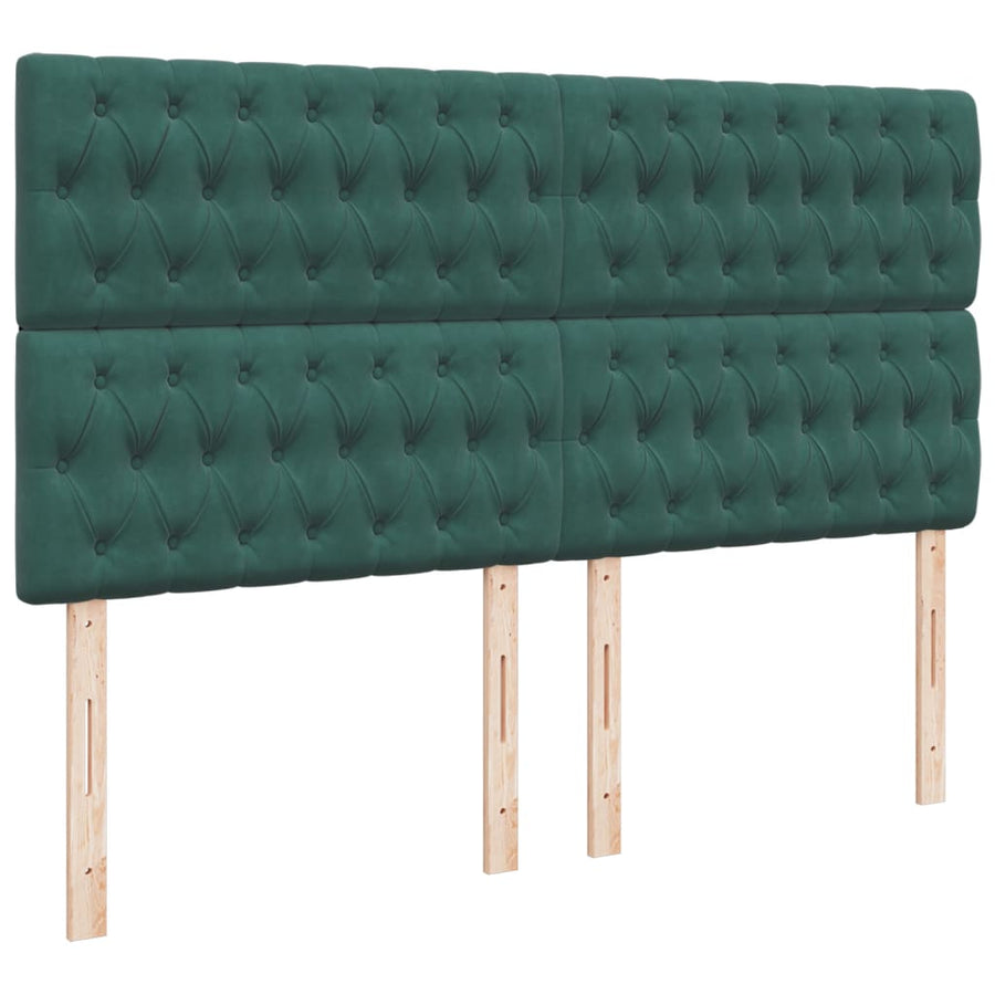 Boxspring met matras fluweel donkergroen 200x200 cm