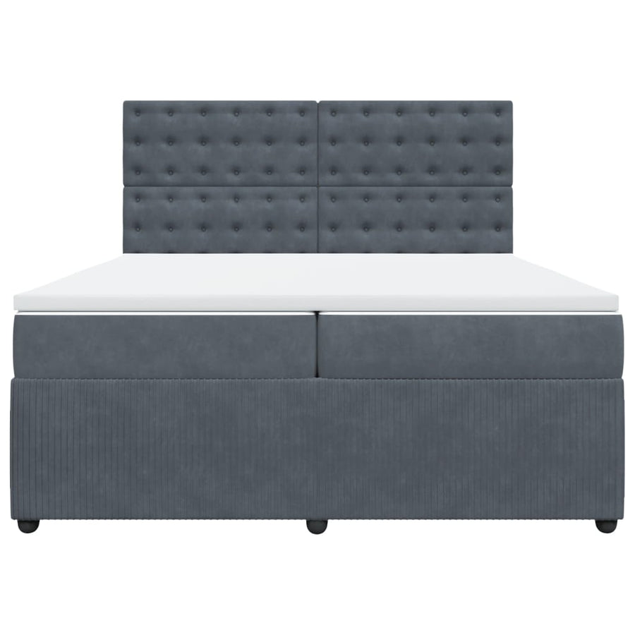 Boxspring met matras fluweel donkergrijs 200x200 cm